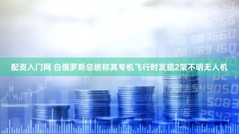 配资入门网 白俄罗斯总统称其专机飞行时发现2架不明无人机