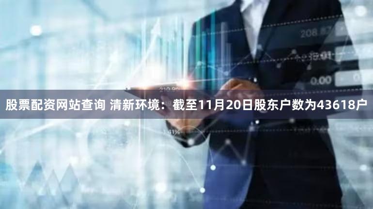股票配资网站查询 清新环境：截至11月20日股东户数为43618户