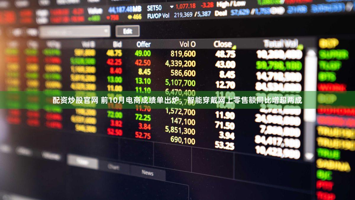 配资炒股官网 前10月电商成绩单出炉，智能穿戴网上零售额同比增超两成