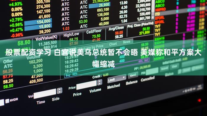 股票配资学习 白宫说美乌总统暂不会晤 美媒称和平方案大幅缩减
